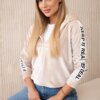 Velour hoodie beige