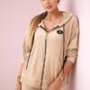 Velour set sweatshirt + trousers beige