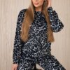 Velour set with black leopard print