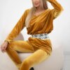 Velour set with mustard hood