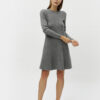 Vero MODA Nancy Grey Annealed Long Sleeve Sweater Dress