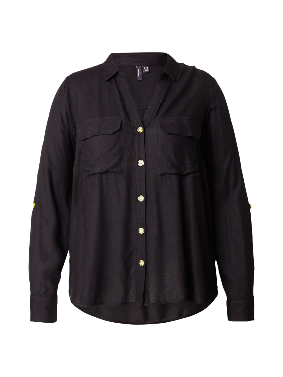 Vero Moda Curve Blúz 'Bumpy'  fekete-Hungary