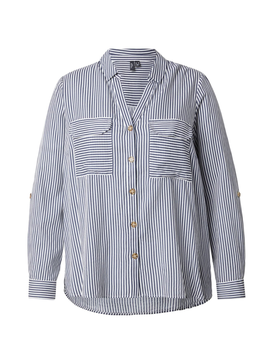Vero Moda Curve Blúz 'VMBumpy'  sötétszürke / fehér-Hungary