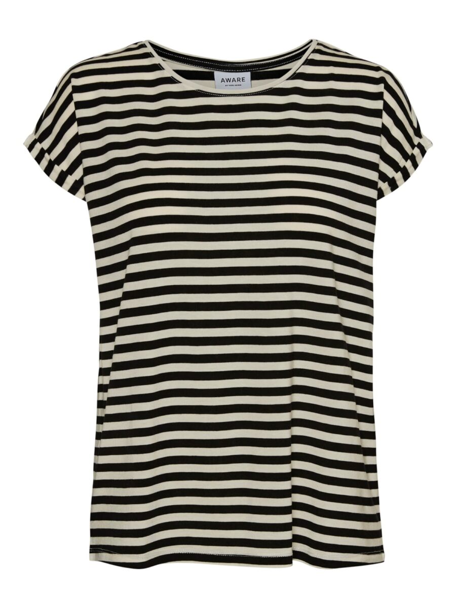 Vero Moda Curve Póló 'Ava'  fekete / fehér-hu
