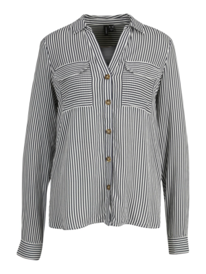 Vero Moda Tall Blúz 'BUMPY'  fekete / fehér-Hungary