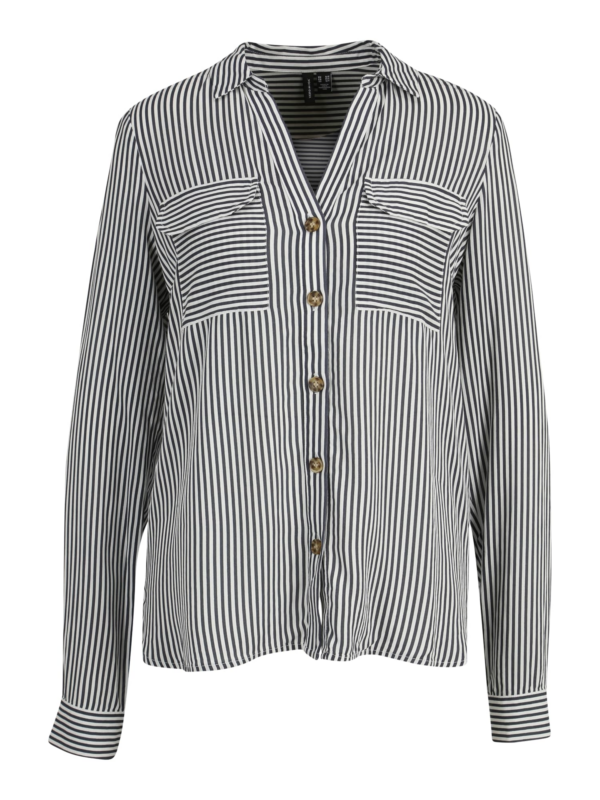Vero Moda Tall Blúz 'BUMPY'  fekete / fehér-Hungary