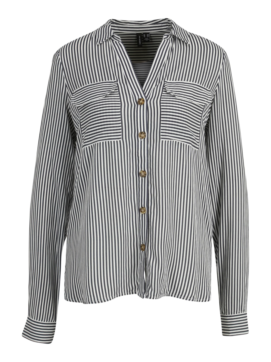 Vero Moda Tall Blúz 'BUMPY'  fekete / fehér-Hungary