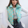 Vest with small mint flowers