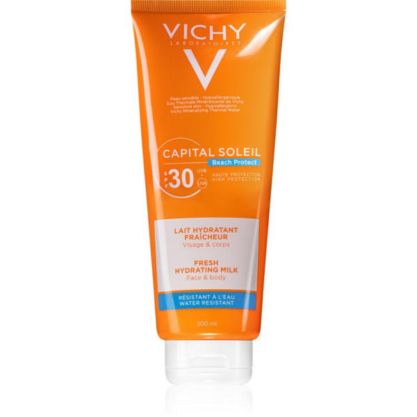 Vichy Capital Soleil Beach Protect védő és hidratáló tej arcra és testre SPF 30 300 ml-Ár