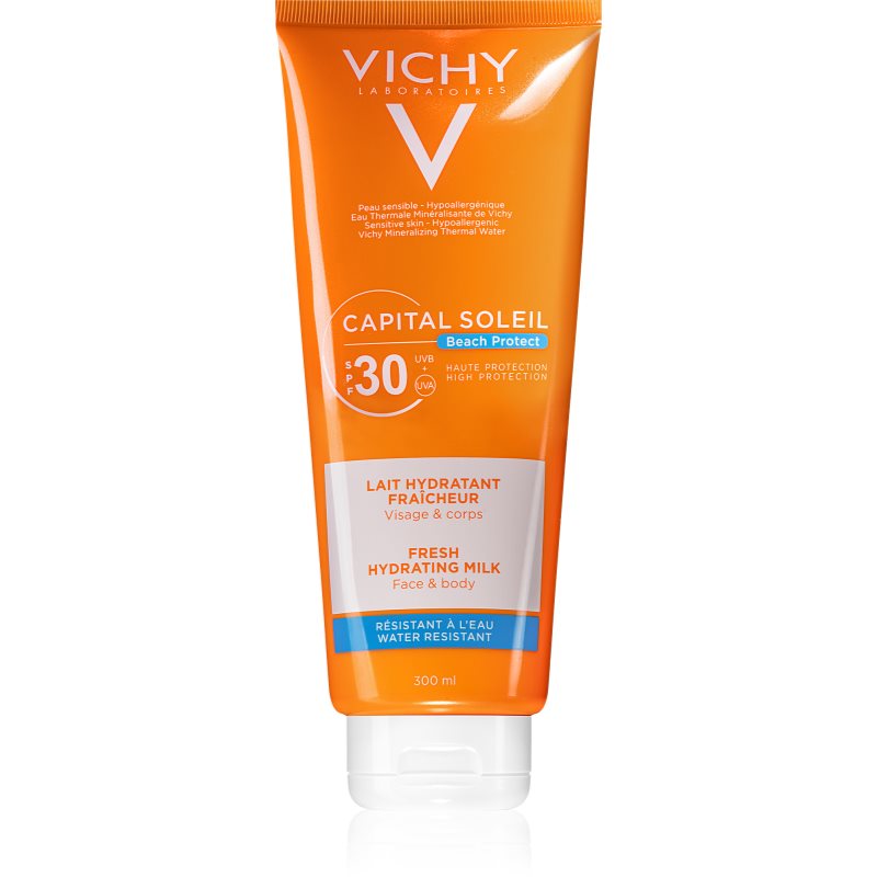 Vichy Capital Soleil Beach Protect védő és hidratáló tej arcra és testre SPF 30 300 ml-Ár