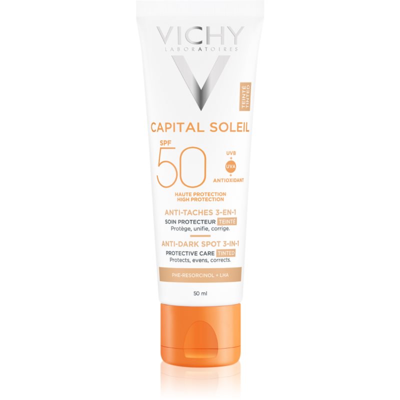 Vichy Capital Soleil tónusegyesítő arcápoló pigmentfoltok ellen 3 az 1-ben SPF 50 Tinted 50 ml-Ár