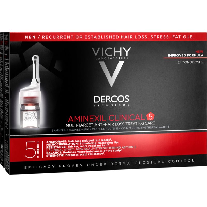Vichy Dercos Aminexil Clinical 5 célzott ápolás hajhullás ellen uraknak 21 x 6 ml-Eredeti