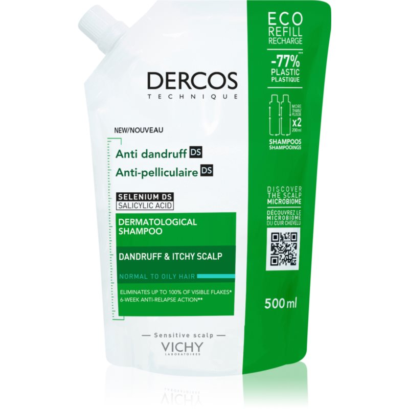 Vichy Dercos Anti-Dandruff korpásodás elleni sampon normál és zsíros hajra utántöltő 500 ml-Ár