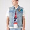 Világoskék férfi farmermellény Wrangler mintával - férfi