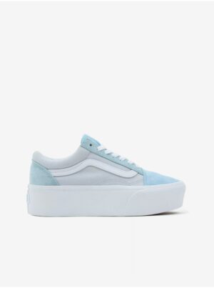 Világoskék női velúr cipők a VANS Old Skool platformon - Nők