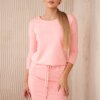 Viscose dress with a waist tie apricot