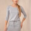 Viscose dress with waist tie gray color
