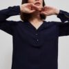 Viscose shirt with V-neck