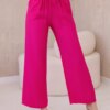 Viscose wide fuchsia trousers