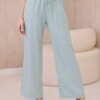 Viscose wide trousers dark mint