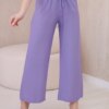 Viscose wide trousers in purple color