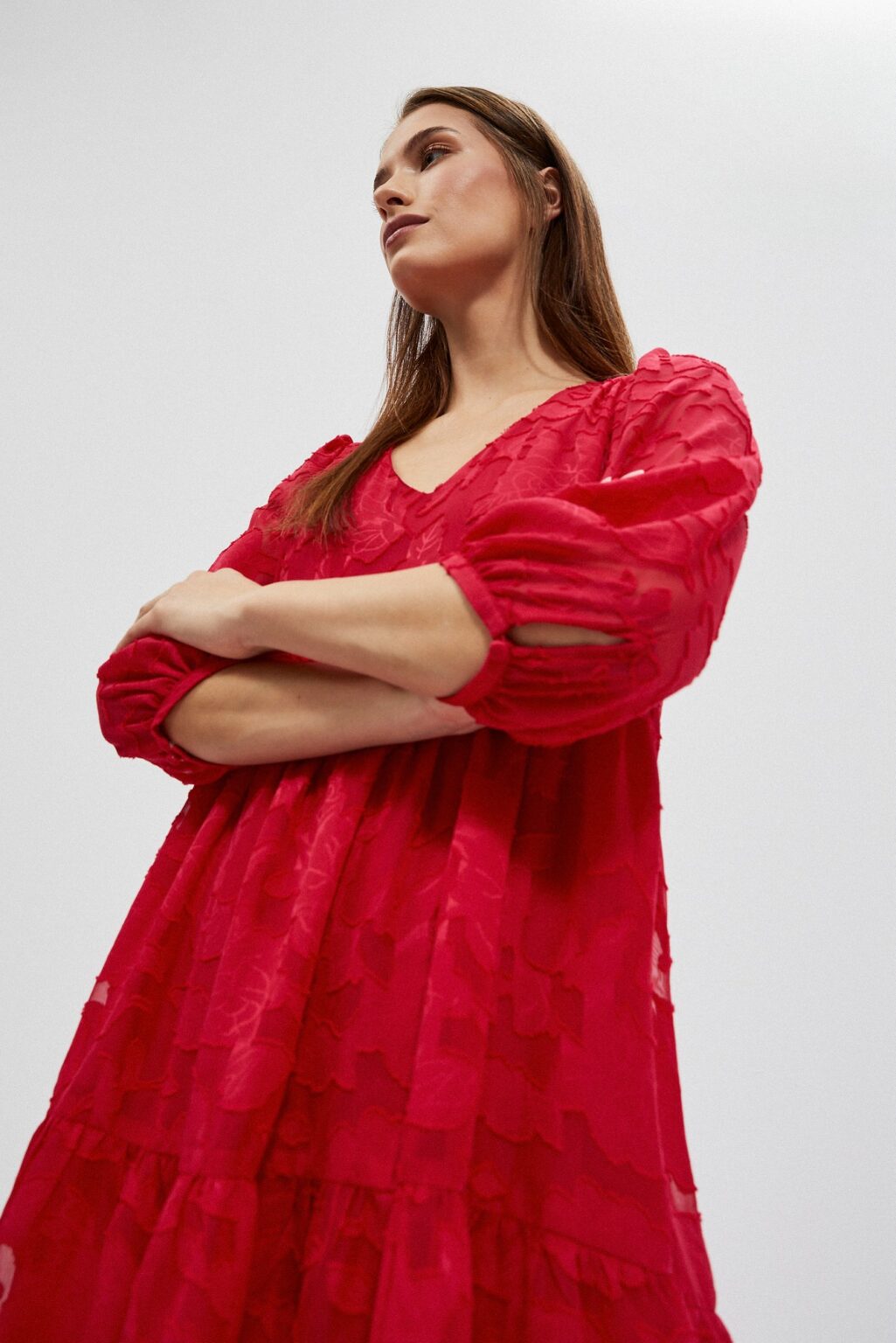 WOMEN'S DRESS L-SU-4021 STRAWBERRY