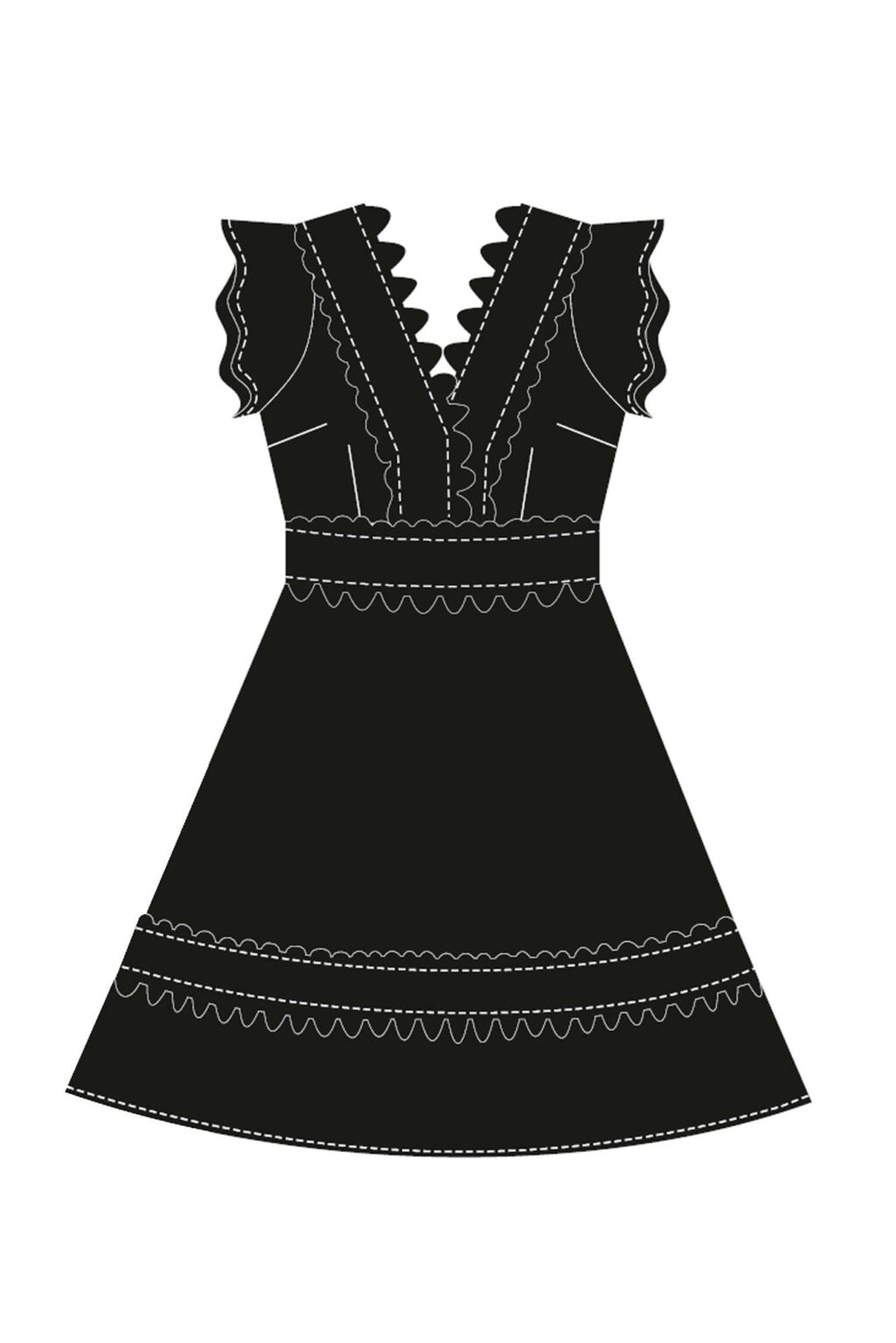 WOMEN'S DRESS L-SU-4045 BLACK