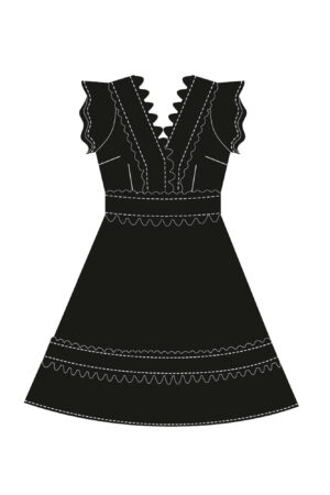 WOMEN'S DRESS L-SU-4045 BLACK