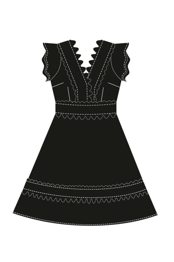 WOMEN'S DRESS L-SU-4045 BLACK