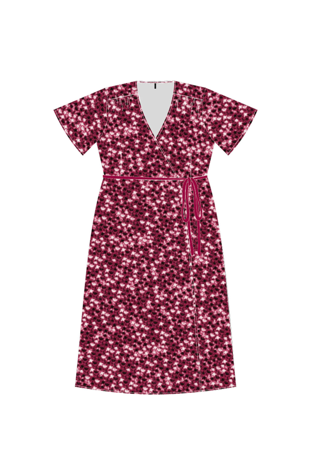 WOMEN'S DRESS L-SU-4064 STRAWBERRY