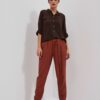WOMEN'S TROUSERS L-SP-4012 BROWN
