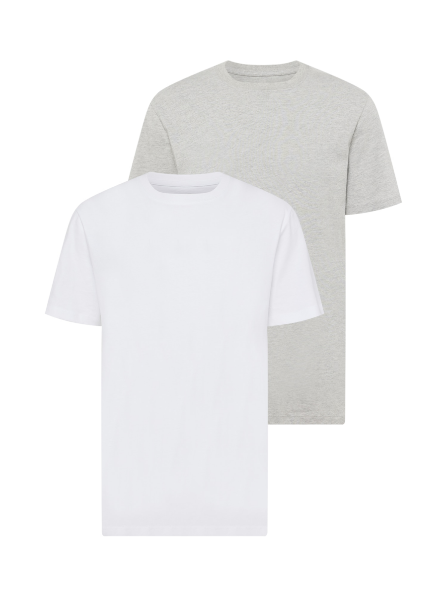 WRANGLER Póló '2 PACK TEE'  szürke melír / fehér-Hungary