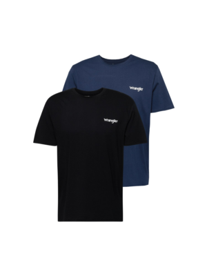 WRANGLER Póló '2PACK SIGN OFF TEE'  galambkék / fekete / fehér-Hungary
