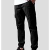 Washed Cargo Twill Jogging Pants Black