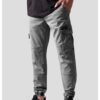 Washed Cargo Twill Jogging Pants Grey