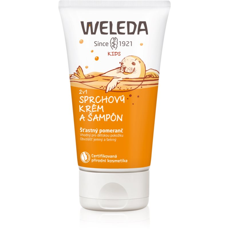 Weleda Kids Happy Orange tusoló krém és sampon gyermekeknek 2 az 1-ben 150 ml-Eredeti