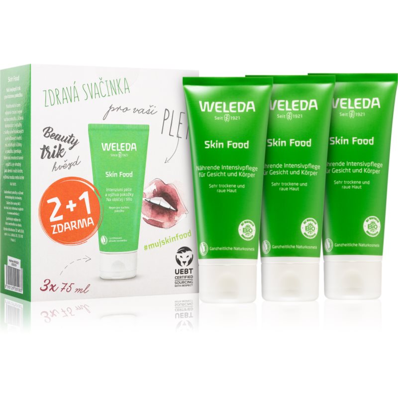 Weleda Skin Food univerzális tápláló krém gyógynövényekkel a nagyon száraz bőrre 3x75 ml