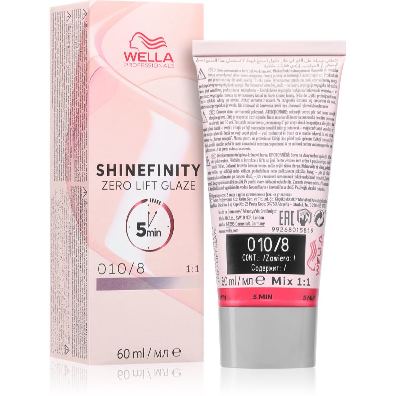 Wella Professionals Shinefinity Zero Lift Glaze tartós hajszínező árnyalat 010/8 Opal Flash 60 ml-Ár