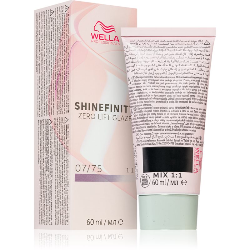 Wella Professionals Shinefinity Zero Lift Glaze tartós hajszínező árnyalat 07/75 - Raspberry Latte 60 ml-Ár
