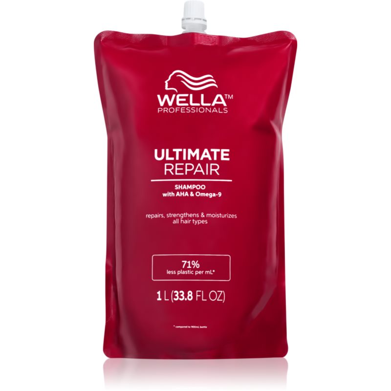 Wella Professionals Ultimate Repair Shampoo hajerősítő sampon a sérült hajra náhradní náplň 1000 ml-Ár