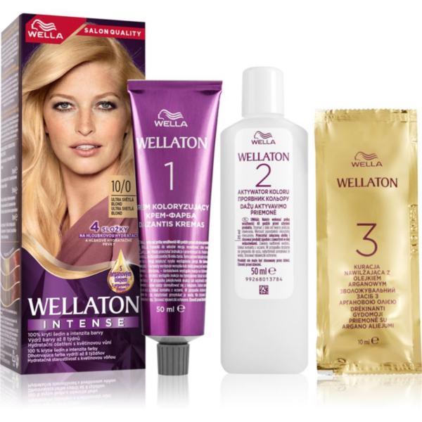 Wella Wellaton Intense tartós hajfesték Argán olajjal árnyalat 10/0 Lightest Blonde 1 db-Ár Wella Wellaton Intense tartós hajfesték Argán olajjal árnyalat 10/0 Lightest Blonde 1 db-Ár