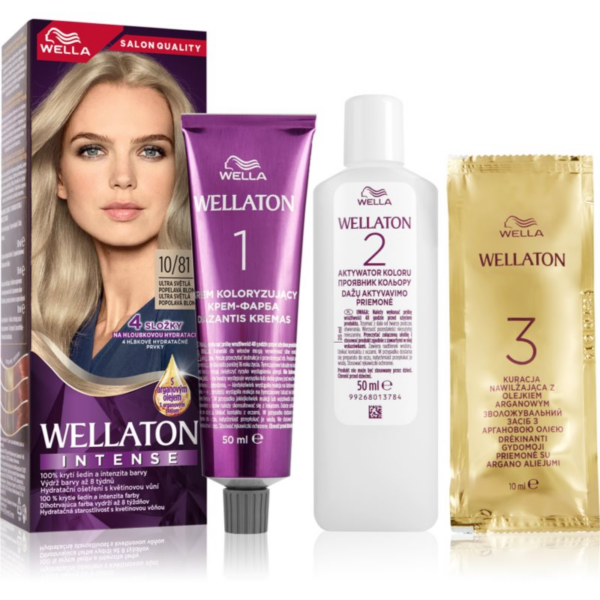 Wella Wellaton Intense tartós hajfesték Argán olajjal árnyalat 10/81 Ultra Light Ash Blond 1 db-Ár Wella Wellaton Intense tartós hajfesték Argán olajjal árnyalat 10/81 Ultra Light Ash Blond 1 db-Ár