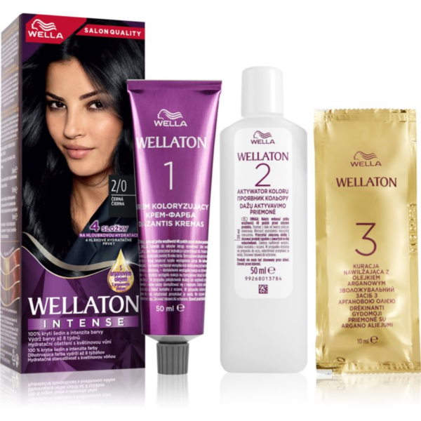 Wella Wellaton Intense tartós hajfesték Argán olajjal árnyalat 2/0 Black 1 db-Ár Wella Wellaton Intense tartós hajfesték Argán olajjal árnyalat 2/0 Black 1 db-Ár
