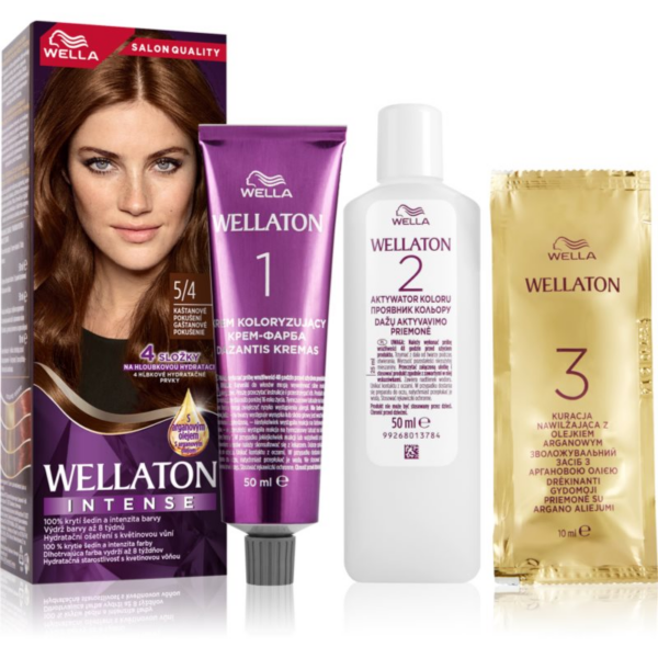 Wella Wellaton Intense tartós hajfesték Argán olajjal árnyalat 5/4 Chestnut 1 db-Ár Wella Wellaton Intense tartós hajfesték Argán olajjal árnyalat 5/4 Chestnut 1 db-Ár