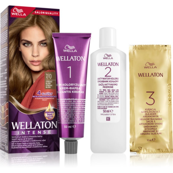 Wella Wellaton Intense tartós hajfesték Argán olajjal árnyalat 7/0 Medium Blonde 1 db-Ár Wella Wellaton Intense tartós hajfesték Argán olajjal árnyalat 7/0 Medium Blonde 1 db-Ár