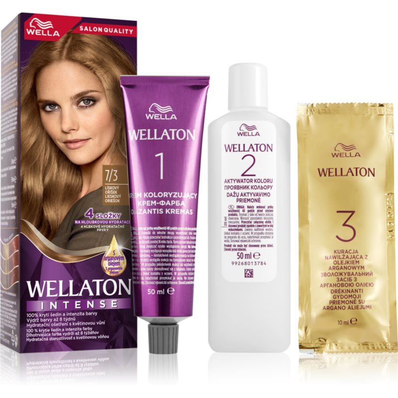 Wella Wellaton Intense tartós hajfesték Argán olajjal árnyalat 7/3 Hazelnut 1 db-Ár