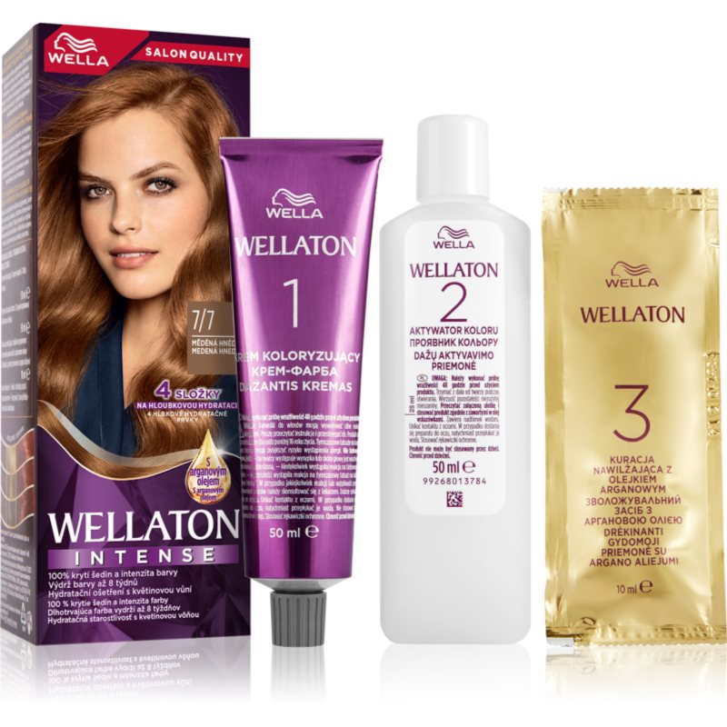 Wella Wellaton Intense tartós hajfesték Argán olajjal árnyalat 7/7 Deep Brown-Ár