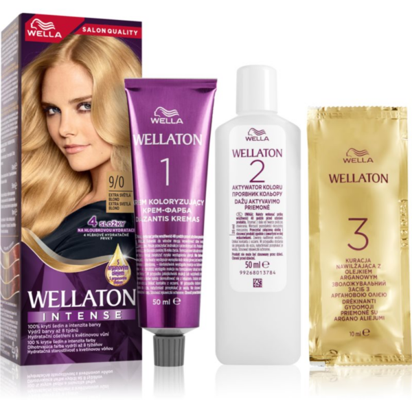 Wella Wellaton Intense tartós hajfesték Argán olajjal árnyalat 9/0 Very Light Blonde 1 db-Ár Wella Wellaton Intense tartós hajfesték Argán olajjal árnyalat 9/0 Very Light Blonde 1 db-Ár
