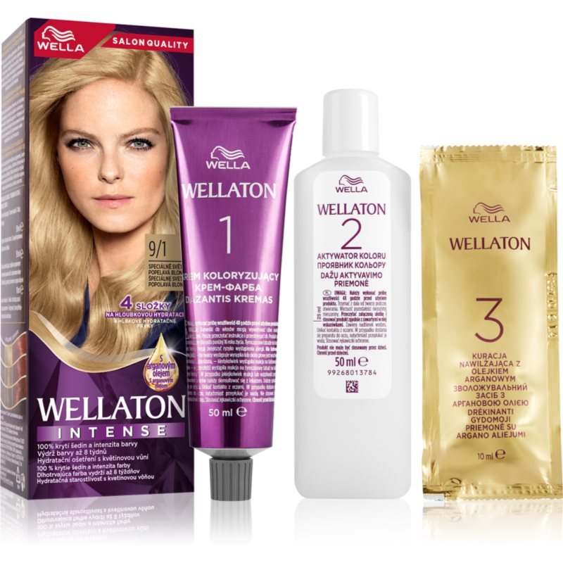 Wella Wellaton Intense tartós hajfesték Argán olajjal árnyalat 9/1 Special Light Ash Blonde 1 db-Ár