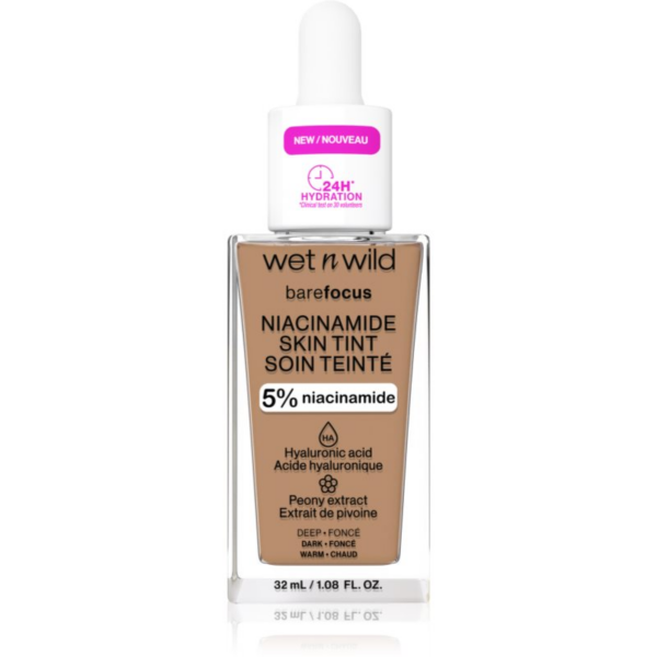 Wet n Wild Bare Focus Niacinamide Skin Tint könnyű hidratáló alapozó árnyalat Deep (Warm) 32 ml-Ár